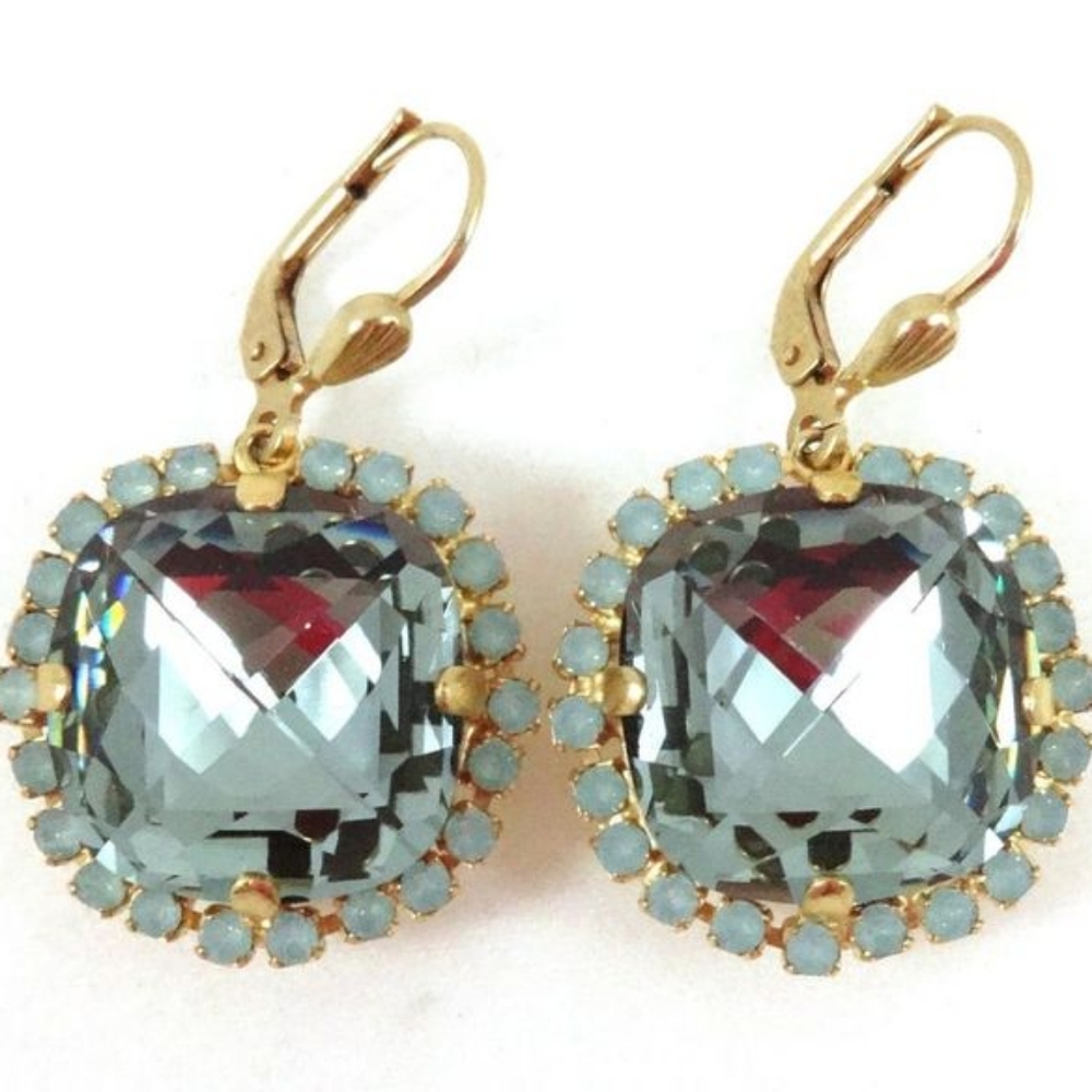 Catherine Popesco Green Swarovski Earrings